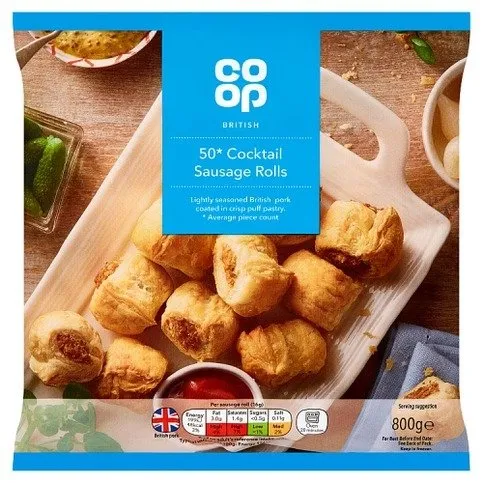 Co-op British 50 Cocktail Sausage Rolls 800g
